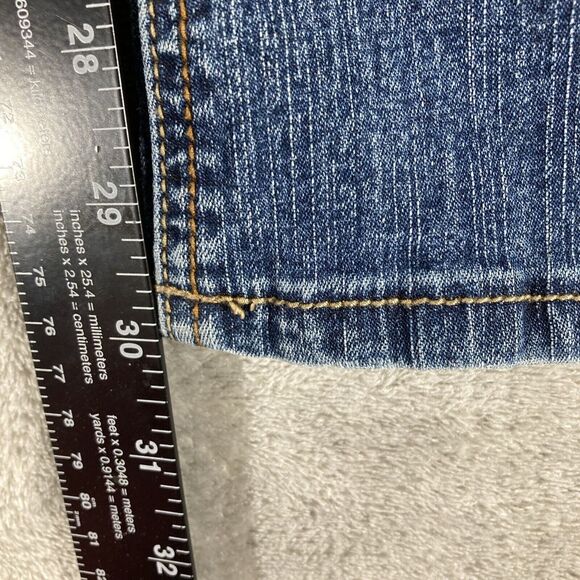 Vanilla Star Jeans Women's Size 7 Embellished Flare Leg Blue Denim Stretch - Picture 9 of 16